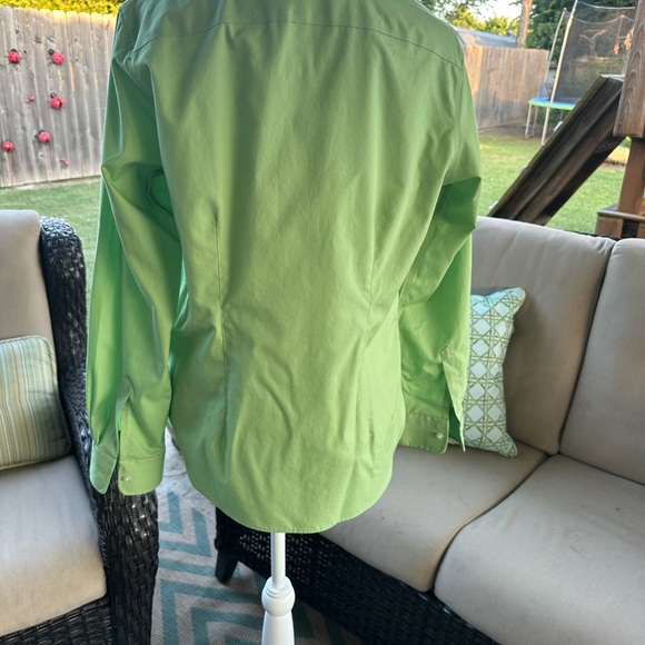 Lands' End Light Green Broadcloth Shirt - Picture 4 of 7